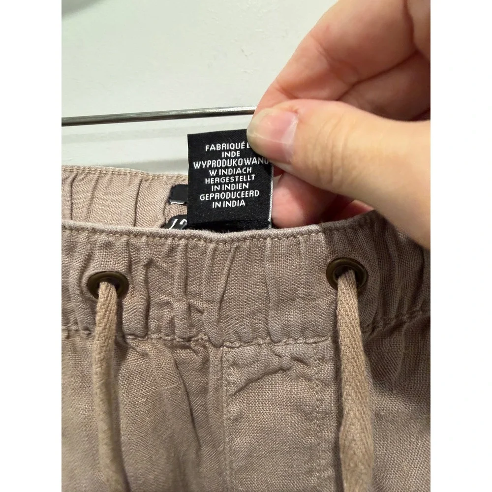 Jones‎ New York Womens Joggers 100% Linen Drawstring Mauve Size S